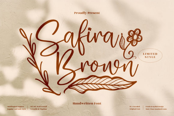 Safira Brown Script Font for a More Polished Brand